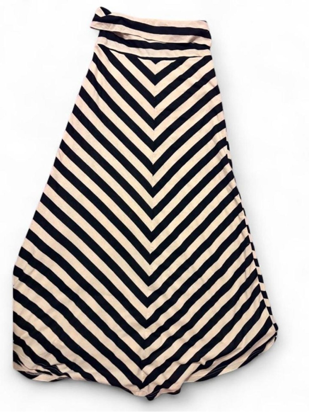 Hive & Honey Black and Cream Chevron Maxi Skirt Size XSmall